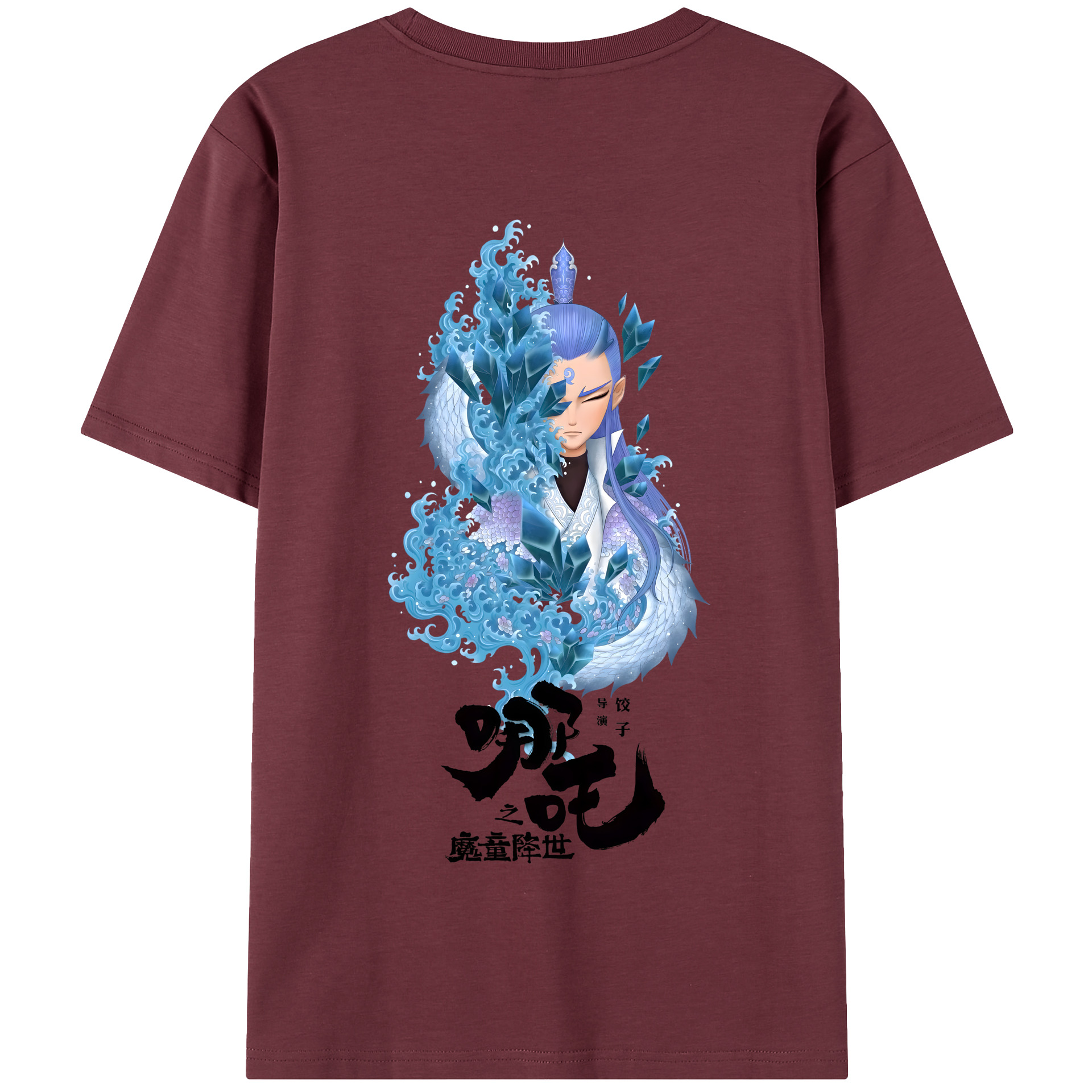 （画像用） Ne Zha 2 ナタ 魔童の大暴れ 綿100％半袖Tシャツ（背面プリント）